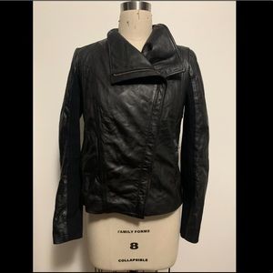 Trouve Nordstrom black leather motorcycle jacket